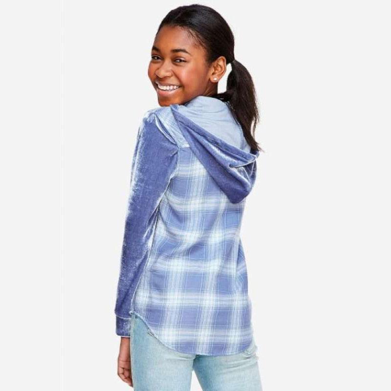 Jual Justice Girls Plaid Velvet Hooded 