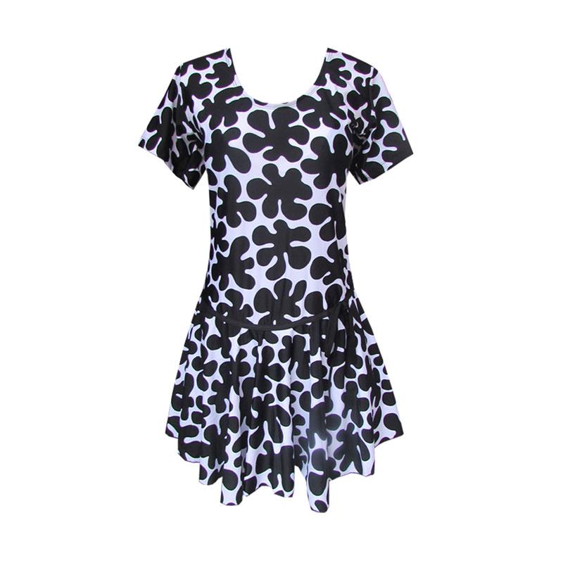 Rainy Collections Rok Jumbo Motif Slime Baju Renang Wanita - Black White