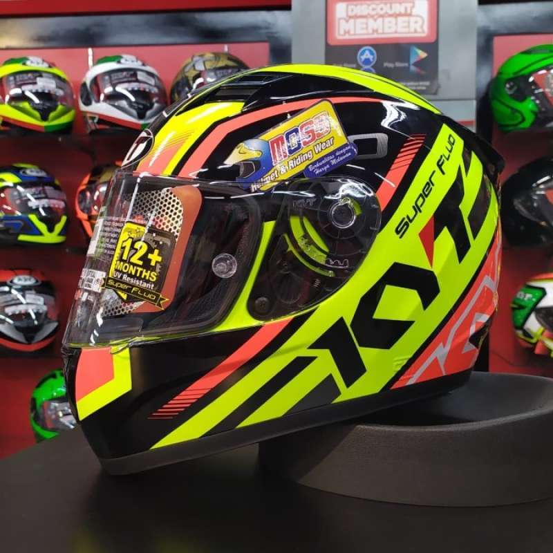 Harga helm kyt full cheap face r10 super fluo