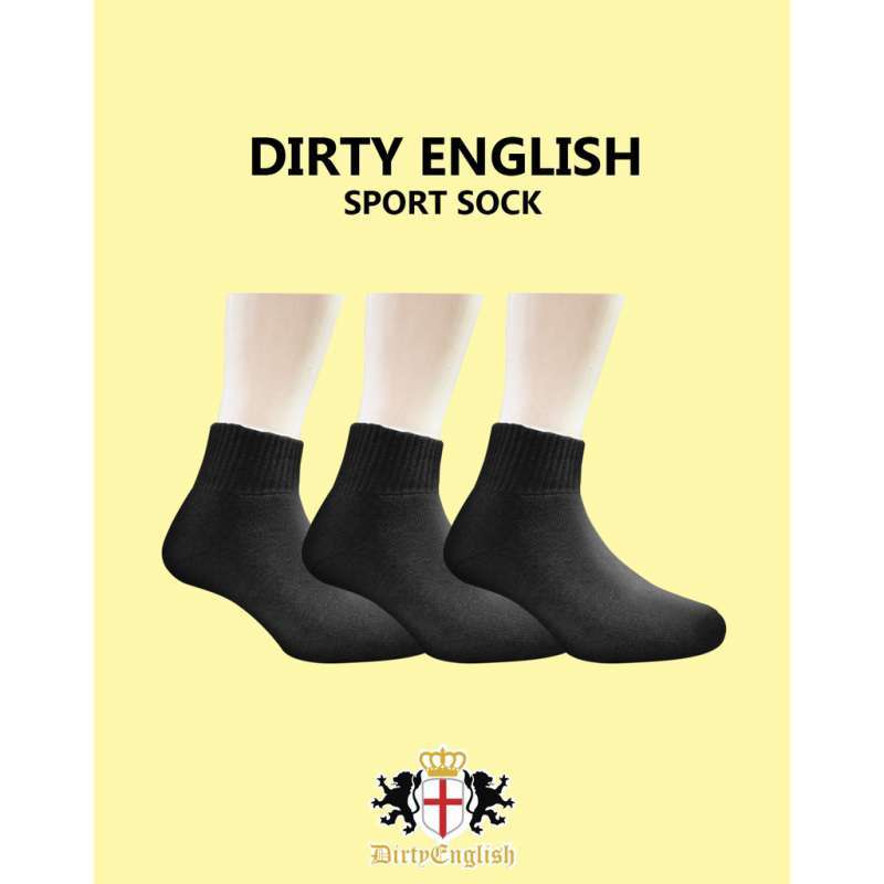 Jual DIRTY ENGLISH Men Sport Ankle Sock Anti Bacteria 3 Pairs ...