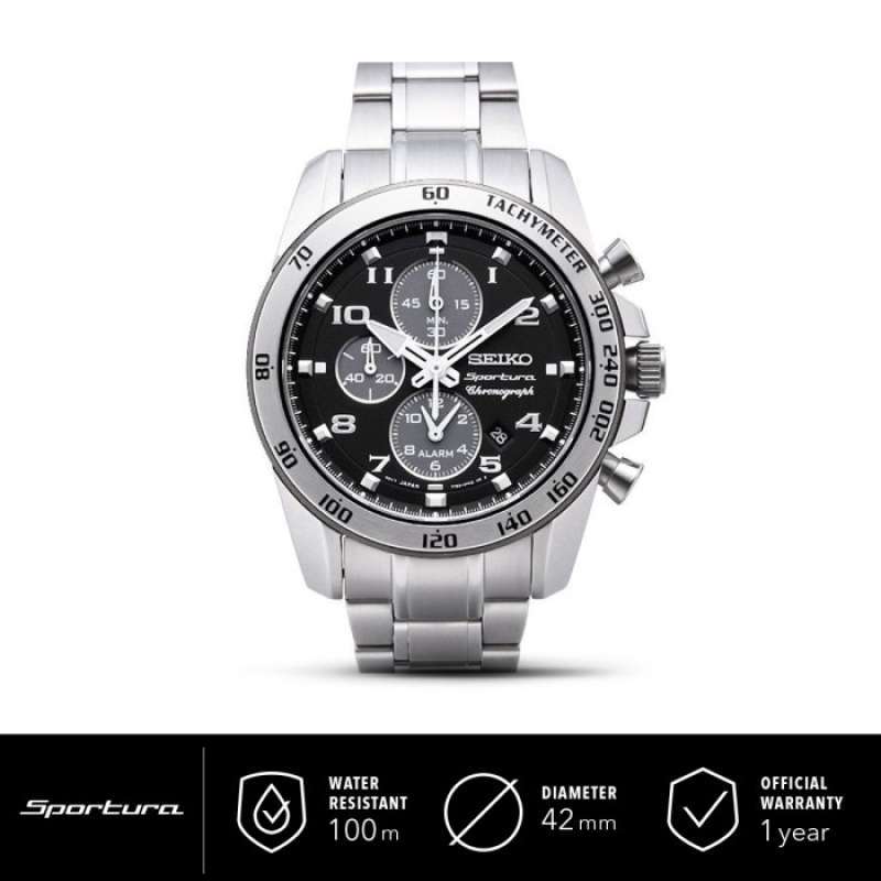 Jam Tangan Pria Seiko Sportura Alarm Choronograph SNAE61 SNAE61P1 Original