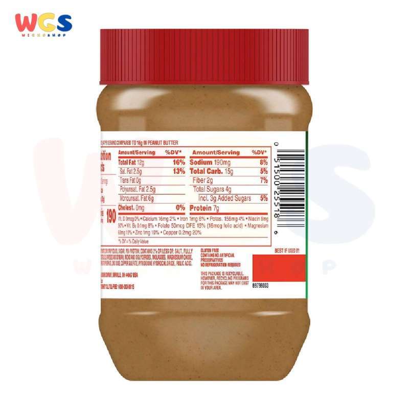 Jual Selai Jif Reduced Fat Creamy Peanut Butter Spread 16oz ...