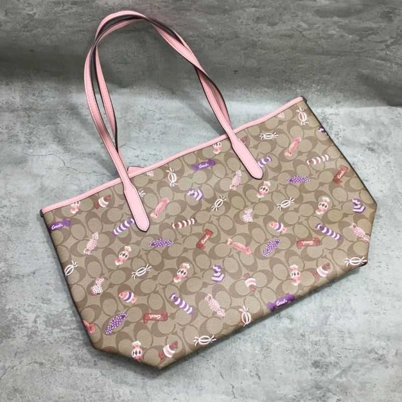 strawberry coach tote