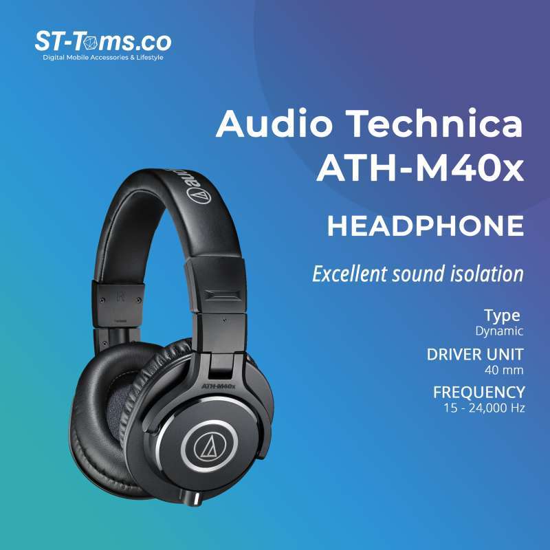 LELANG HISTERIA Audio Technica ATH-M40X Professional Headphone  Hitam