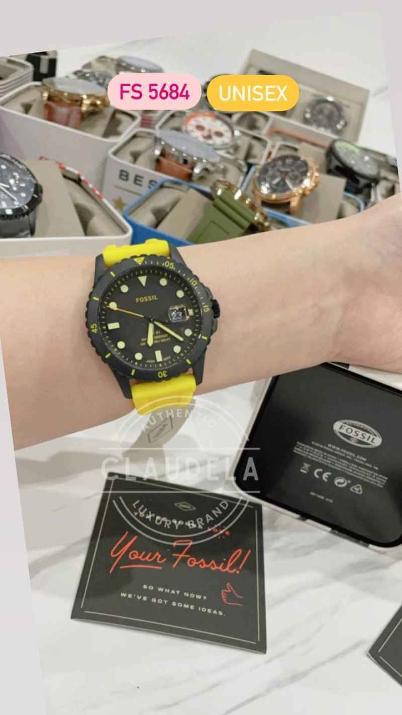 Jual FOSSIL Three-Hand Date Yellow 