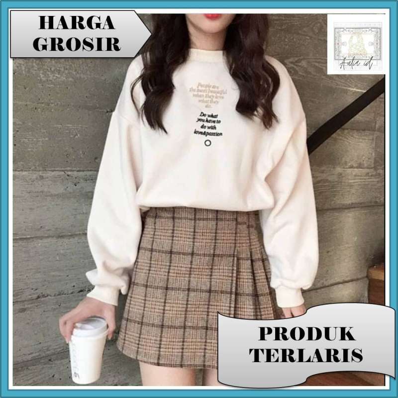 Jual Sweater Wanita Korea Sweet Girl Crewneck Di Seller Aulia.id Sukasukur Kab. Tasikmalaya Blibli