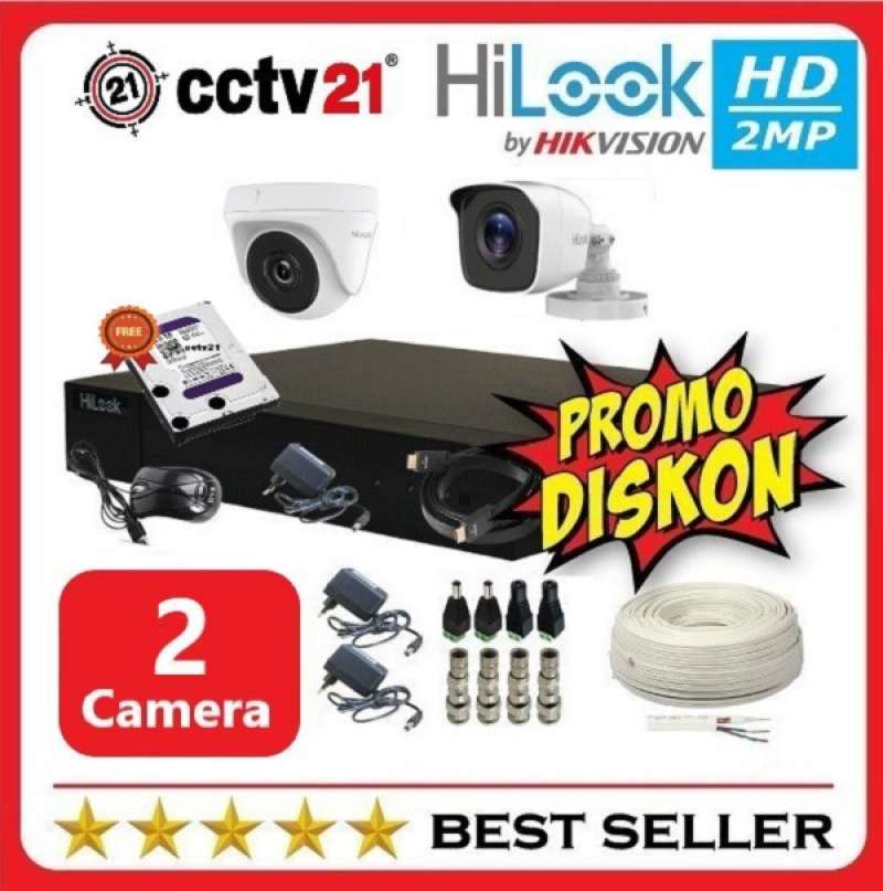 Jual Paket Cctv 3ch Channel Kamera Hilook 2mp(by Hikvision)+
