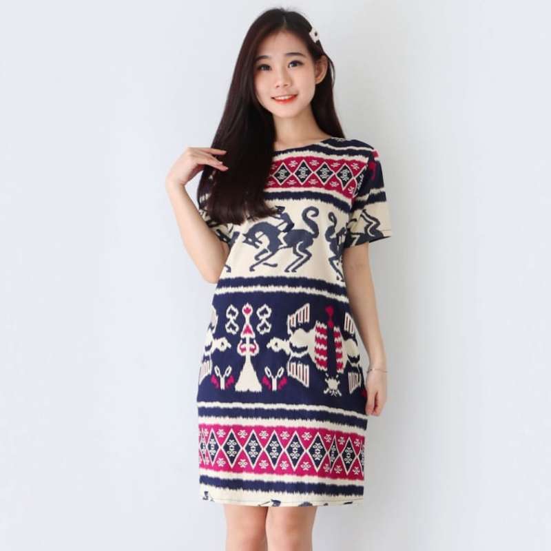 Promo 038 Dress Batik Kantor Wanita Dress Pesta Batik Songket