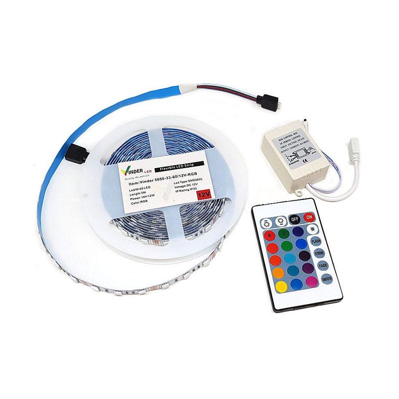 vinder smd5050 changing colors rgb led strip tanpa adaptor