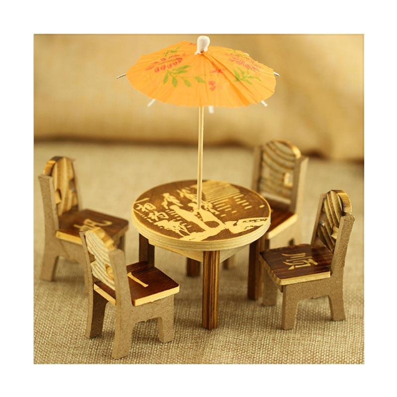 Jual Bluelans Set Miniature Fairy Wooden Desk Chair Umbrella Dollhouse Garden Home Decor Random Color And Pattern 6 Pcs Online Desember 2020 Blibli