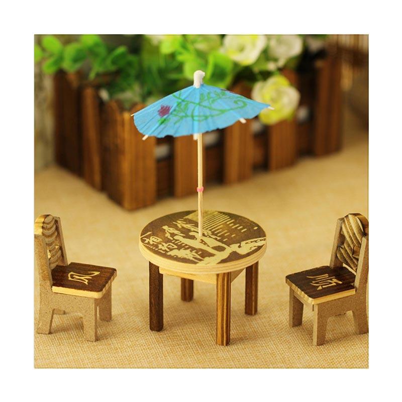 Jual Bluelans Set Miniature Fairy Wooden Desk Chair Umbrella Dollhouse Garden Home Decor Random Color And Pattern 6 Pcs Online Oktober 2020 Blibli Com