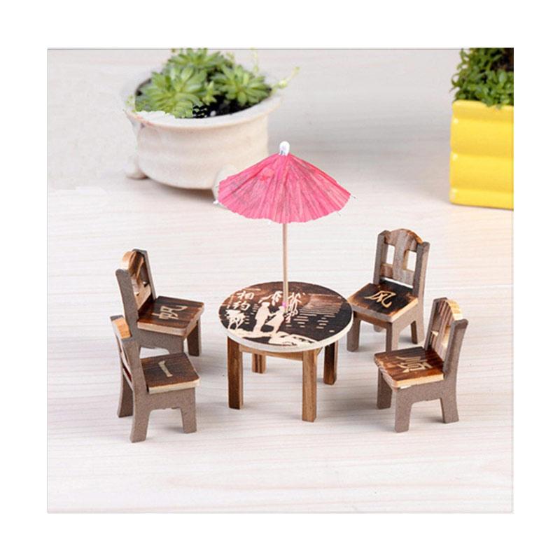 Jual Bluelans Set Miniature Fairy Wooden Desk Chair Umbrella Dollhouse Garden Home Decor Random Color And Pattern 6 Pcs Online Desember 2020 Blibli
