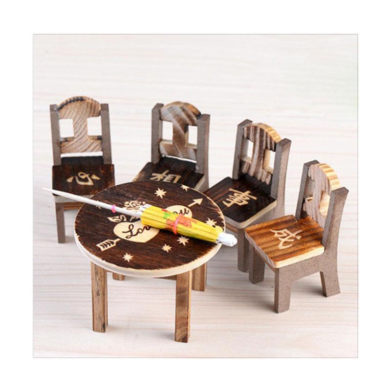 Jual Bluelans Set Miniature Fairy Wooden Desk Chair Umbrella Dollhouse Garden Home Decor Random Color And Pattern 6 Pcs Online Oktober 2020 Blibli Com
