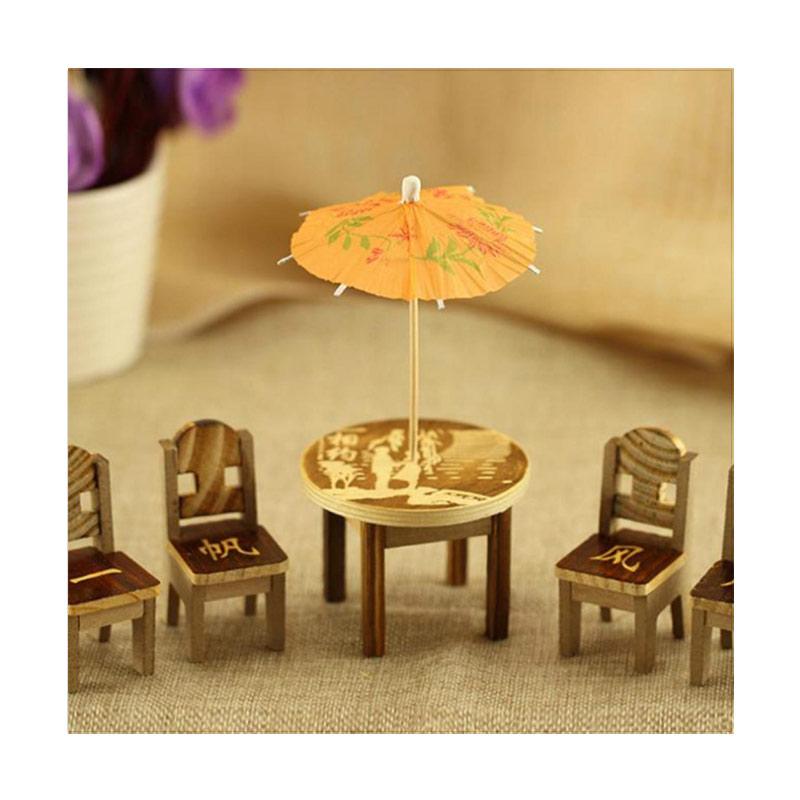 Jual Bluelans Set Miniature Fairy Wooden Desk Chair Umbrella Dollhouse Garden Home Decor Random Color And Pattern 6 Pcs Online Desember 2020 Blibli