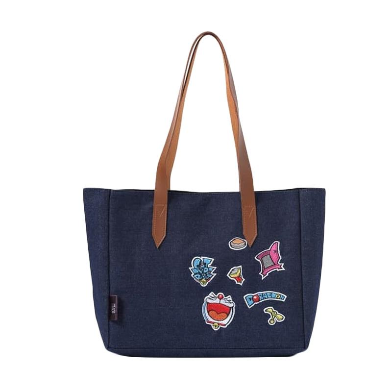 Jual Never Too Old Project Denim Doraemon Icon Tote Bag Wanita