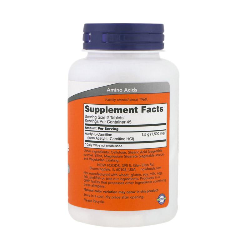 Jual Now Foods Acetyl L Carnitine Now Acetyl Carnitine Suplemen Kesehatan 750 Mg 90 Tab Ori Us Online November 2020 Blibli