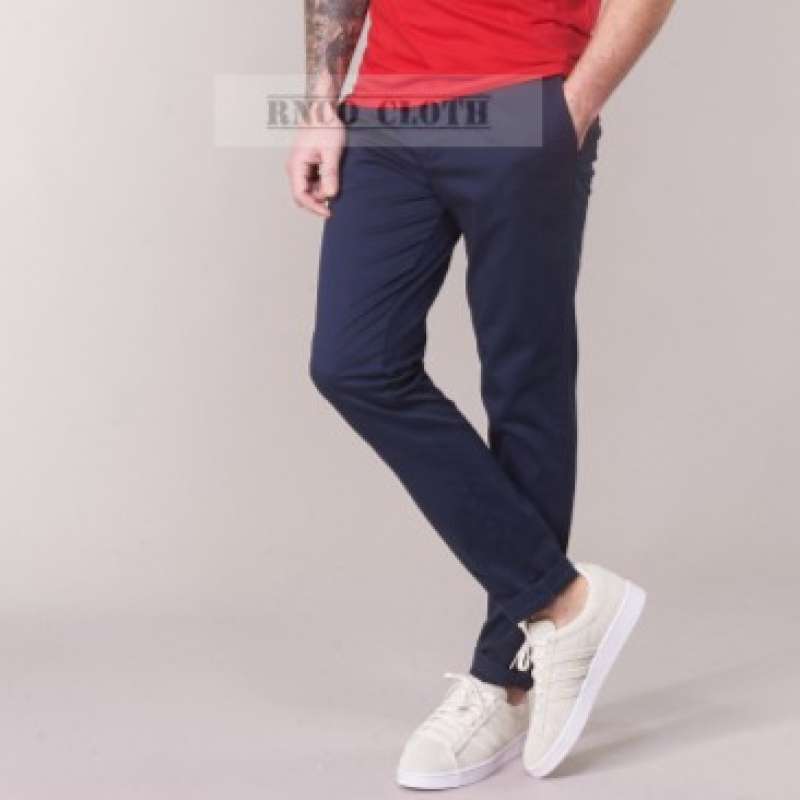 TROUSERS CHINO CASUAL PANTS NAVY BLUE 