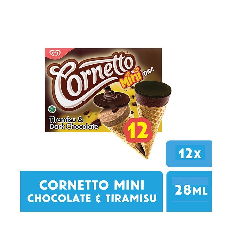 Jual Wall S Cornetto Mini Disc Chocolate Tiramisu Glee Ice Cream 12 Pcs 28 Ml Online Oktober 2020 Blibli Com
