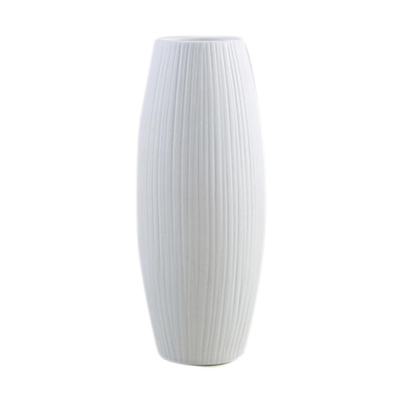 Jual Eds Modern Tall Flower Table Ceramic Vase For Home Decor White 18 3 X 4 3 Cm Online Januari 2021 Blibli