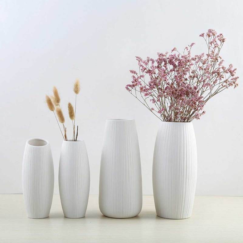 Jual Eds Modern Tall Flower Table Ceramic Vase For Home Decor White 18 3 X 4 3 Cm Online November 2020 Blibli Com