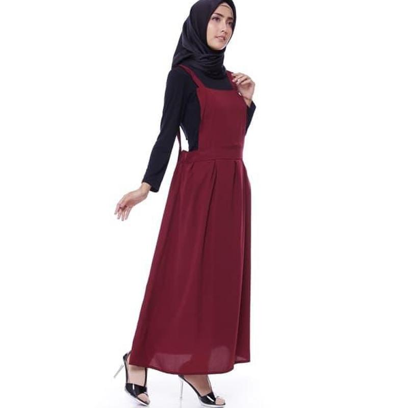 Maroon overall shop dress
