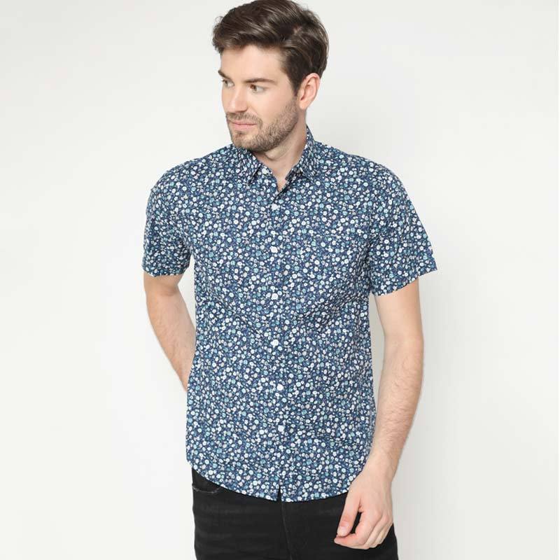 Minarno Floral Print Shirt Kemeja Pria 