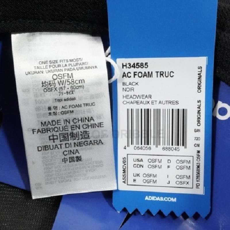 Jual Topi Adidas Ac Foam Truc Black H34585 Original BNWT di Seller King Of  Dribble Official Store - KING OF DRIBBLE 021-86615787 Jl. Cipinang muara 1  No.5 Pondok Bambu, Kec. Duren Sawit,