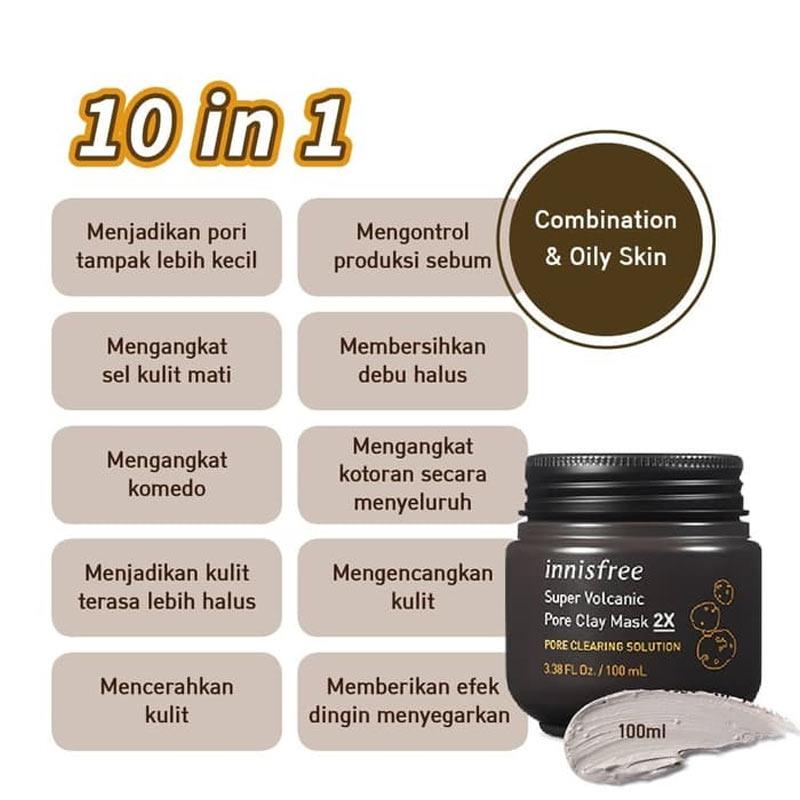 Jual Innisfree Super Volcanic Pore Clay Mask 2x 100 Ml Online Desember 2020 Blibli