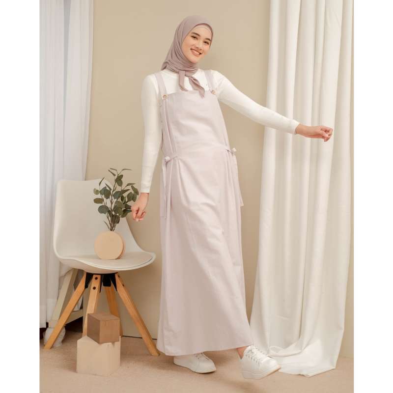 Promo SHEETA OVERALL DRESS OVERALL WANITA Semua Ukuran LIGHTGREY
