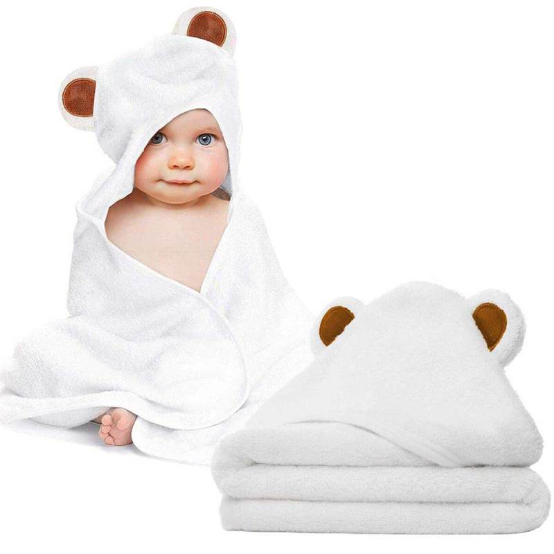Jual Bluelans Newborn Baby Cute Cartoon Ears Bamboo Fiber Hooded Washcloth Baby Bath Towel Online Agustus 2020 Blibli Com