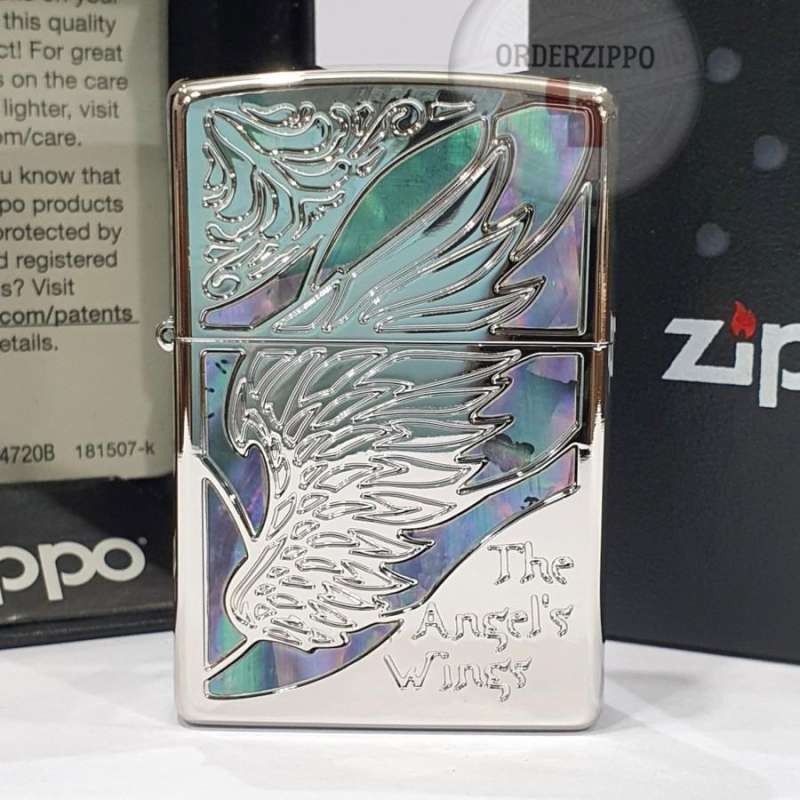 White butterfly shell＊Fully cover＊ZIPPO White butterfly shell