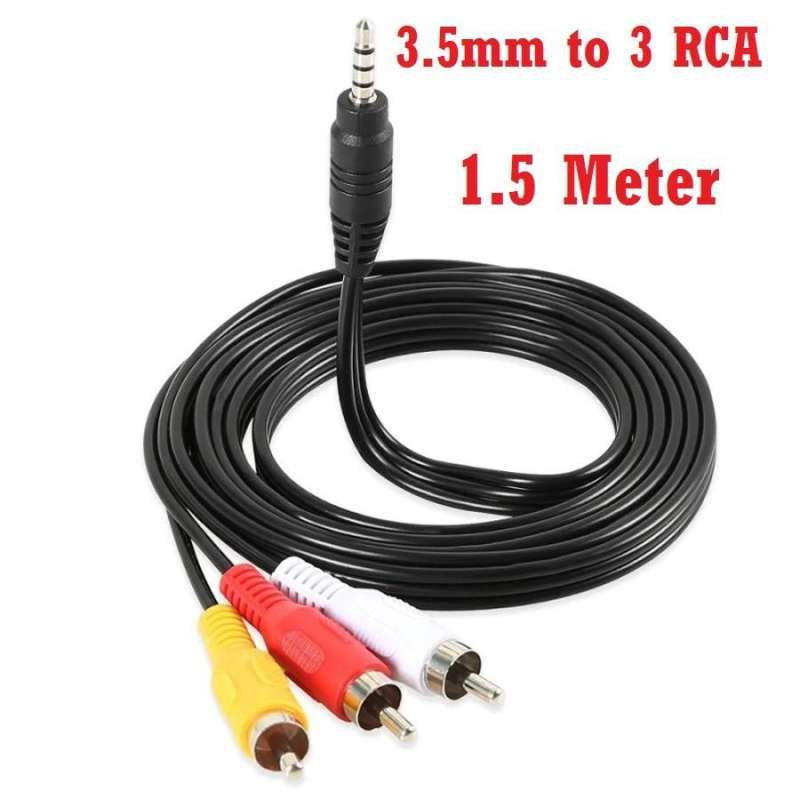 Kabel Audio Video Aux Av Male Ke Rca 3,5mm To RCA