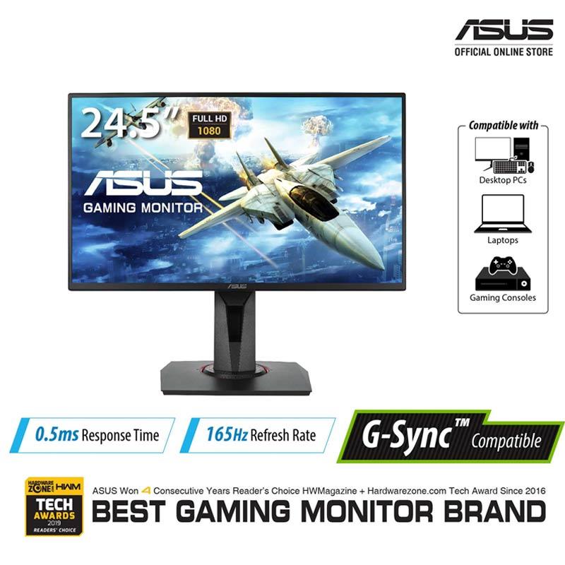 Jual Asus Vg258qr Gaming Monitor 24 5 Inch Full Hd 0 5ms 165hz G Sync Compatible Adaptive Sync Online Desember 2020 Blibli