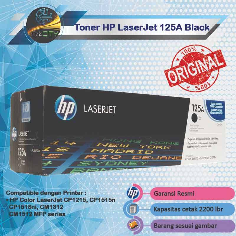 Jual HP CB540A LaserJet 125A Toner for HP LaserJet CP1215/ CP1515n/ CP1518ni/  CM1312/ CM1512 MFP series - Hitam [Original] di Seller CV SCA - Kota  Surabaya, Jawa Timur | Blibli