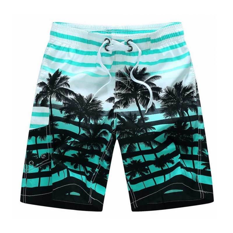 INTERESTPRINT Mens Water Shorts Strawberry Pattern Blue Drawstring Swim Trunks XS-6XL