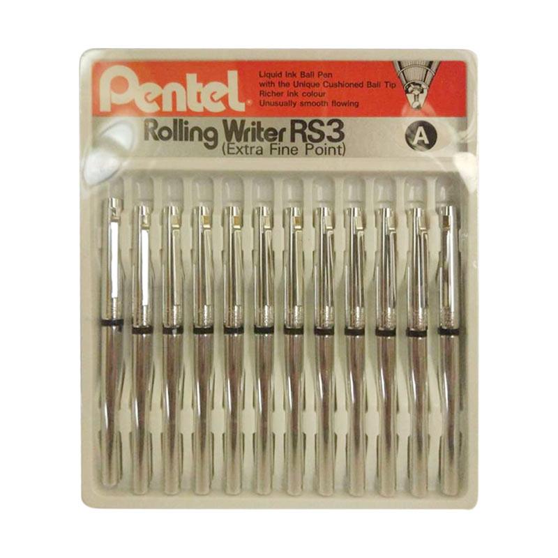 Pentel RS-3 Ballpoint Gel Putih [Tinta Hitam] biji