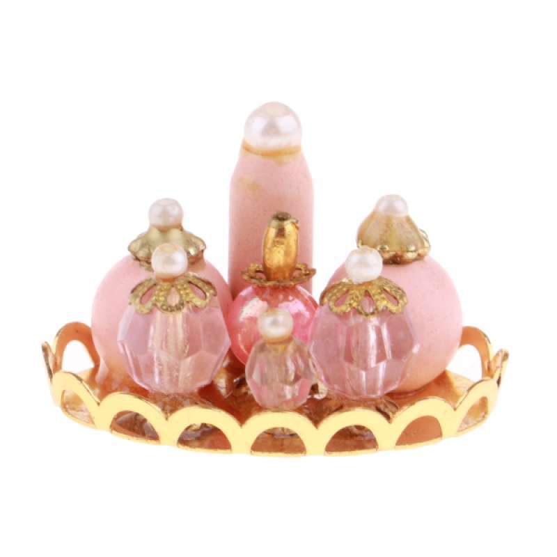 Jual Oem Lovely Perfume Set With Gold Tray 1 12 Dollhouse Miniature Bathroom Decor Online November 2020 Blibli Com