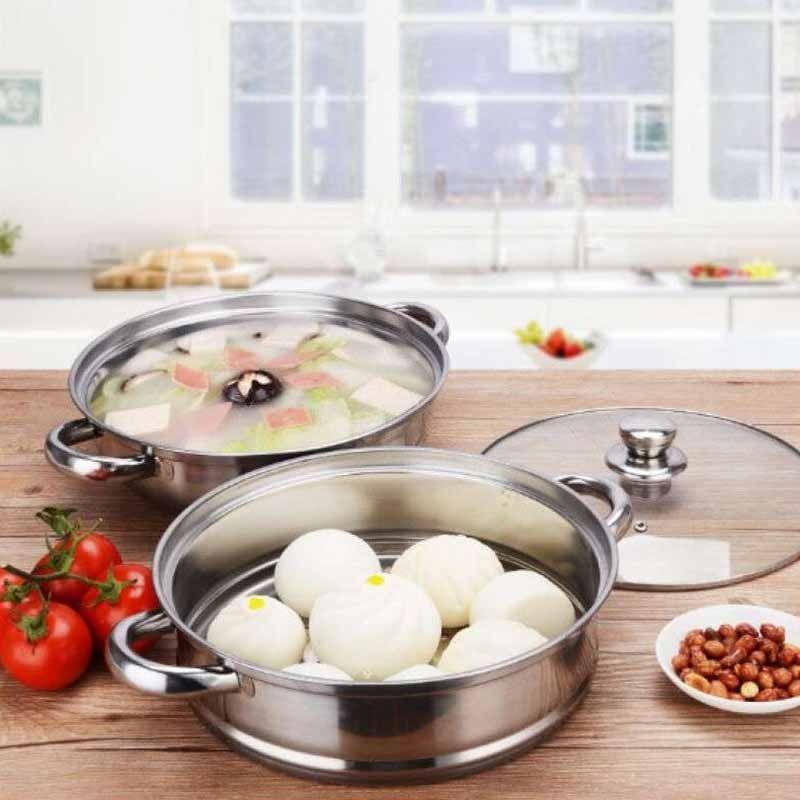 Jual Oem Dandang Steamer Panci Kukus Stainless Tutup Kaca 28 Cm Online September 2020 Blibli Com
