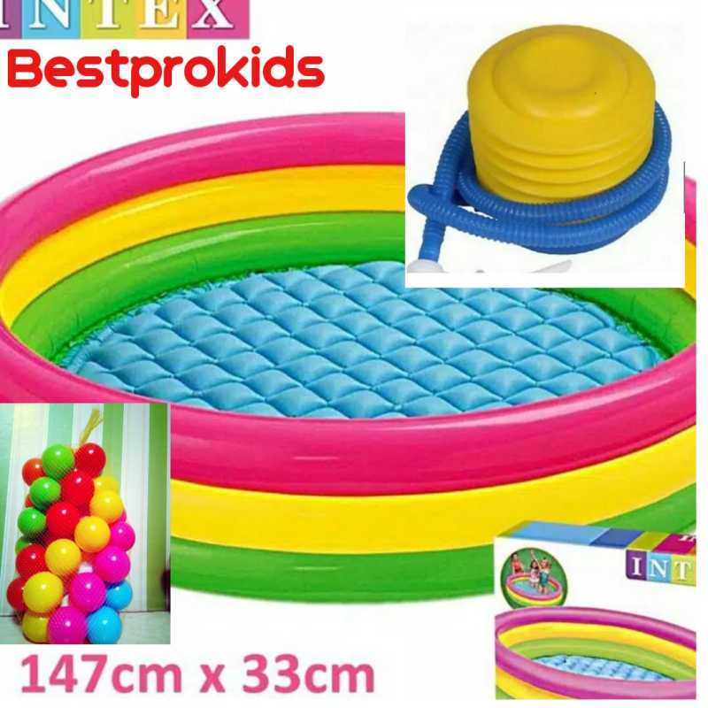Jual Kolam Renang Anak Intex Ukuran 1 47 M X 33 Cm Plus Pompa Dan Gratisss Bola2 50 Pcs Online Oktober 2020 Blibli Com