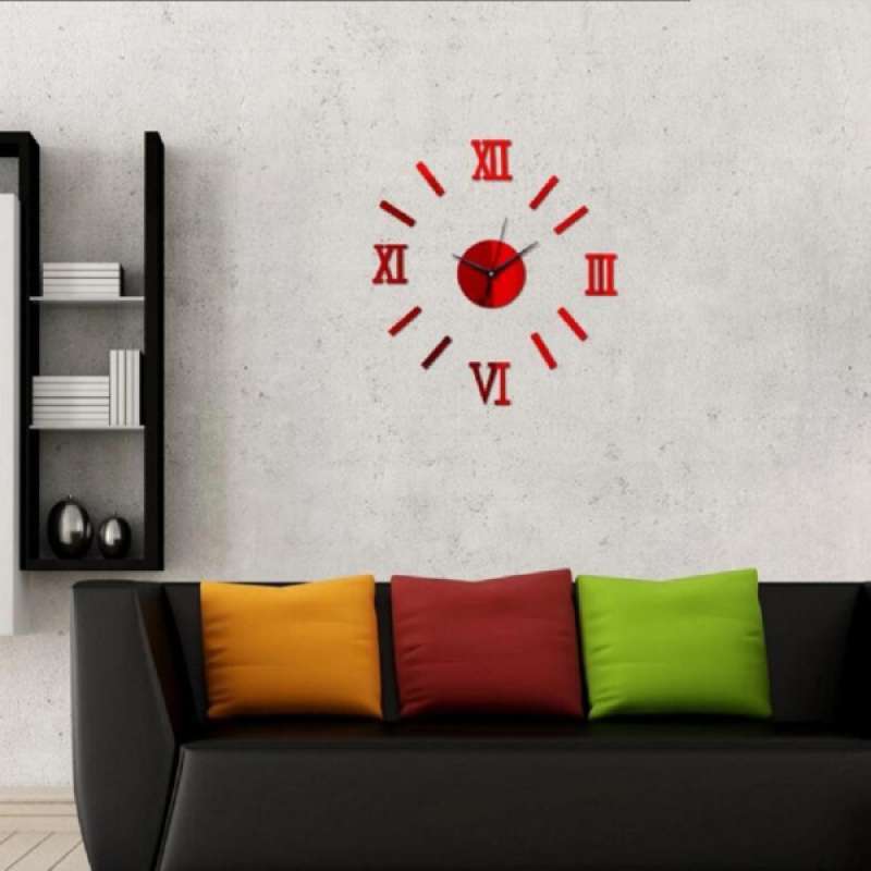 Jual 3d Mute Wall Clock Sticker Diy Watch For Living Room Bedroom Wall Decoration Online April 2021 Blibli