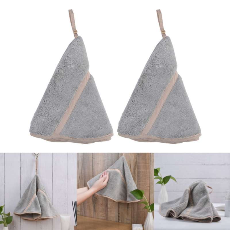 2pcs Cotton Hand Bath Towels Soft Skin-friendly Hanky with Hanging Loop 