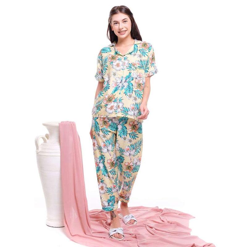 Jual Kaeva Rayon Cp Motif Bunga Set Piyama Wanita Online April 2021 Blibli