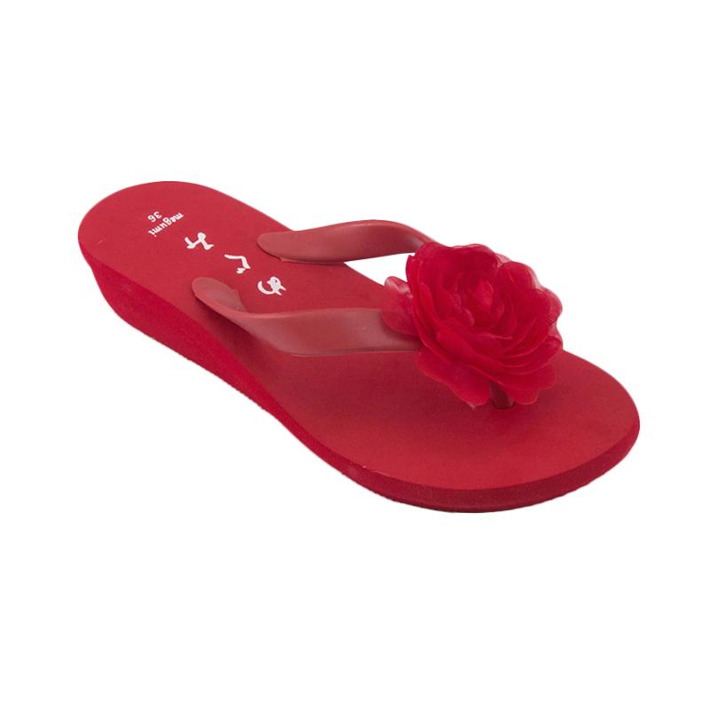 Megumi Rose Sandal Heels Wanita - Red