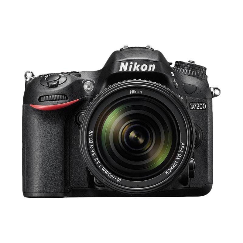 Nikon D7200 Kit 18-140mm VR + Sandisk Ultra 16 GB + screen Guard Kamera DSLR - Hitam