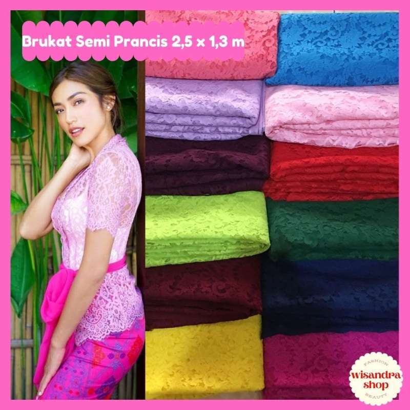 Jual Brukat Brokat Kain Kebaya Brokat Semi Prancis Ukuran 2 5 X 1 3 Meter Bisa Untuk 2 Kebaya 2 Pinggiran Online Mei 2021 Blibli