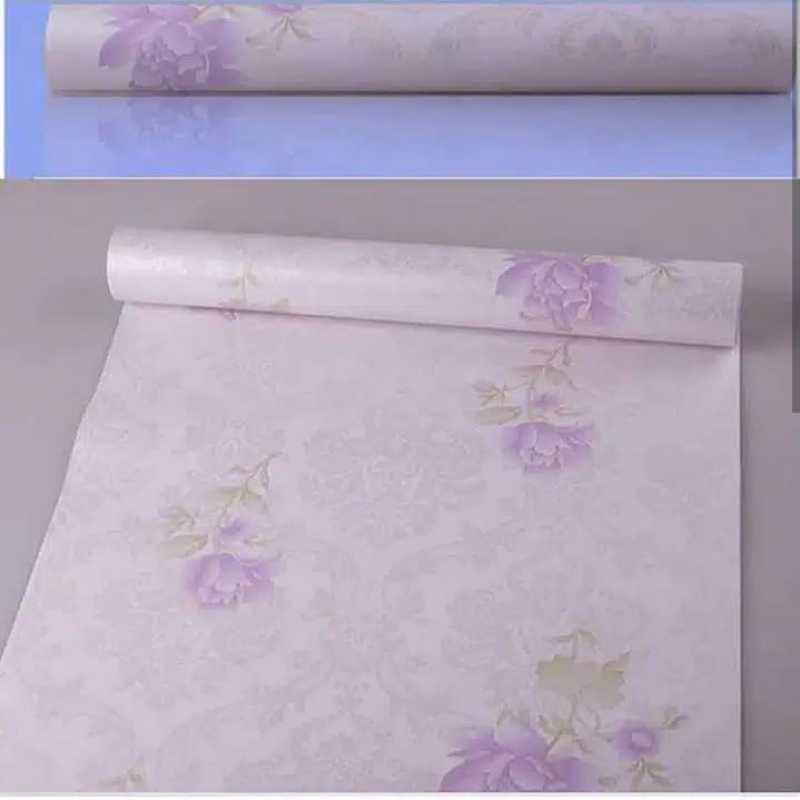 Jual Wallpaper Dinding Murah Dekor Kamar Bunga Mawar Ungu Cantik 10 M X 45 Cm Terbaru Juni 2021 Blibli
