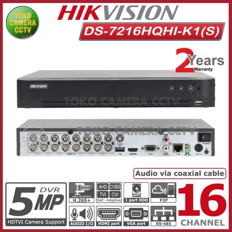 Jual Dvr Hikvision 16 Channel Ds 7216hqhi k1 s Di Seller Toko