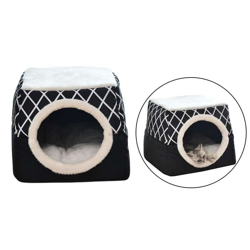 Jual Cat House Cat Condo For Indoor Cats Washable Small Pet Bed Cat Cave Cat Tent 2in1 Covered Cat Bed Cave Cat Cube For Indoor Cats Online April 2021 Blibli