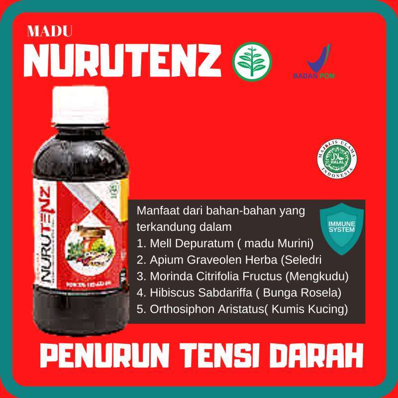 Jual Madu Nurutenz Obat Penurun Tensi Darah Tinggi Hypertensi Pengencer Darah Kental Terbaru Juni 2021 Blibli