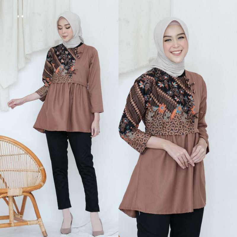 Jual Baju Batik Kombinasi Wanita Lengan Panjang Murah Mei 2021 Blibli